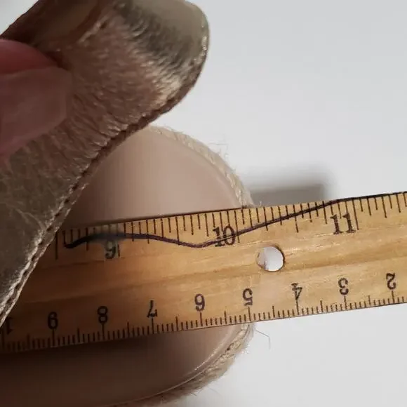 Vionic Calera Platform Sandals Womens 9 Gold Leather Espadrille Ankle Strap 2.5" - Picture 13 of 16